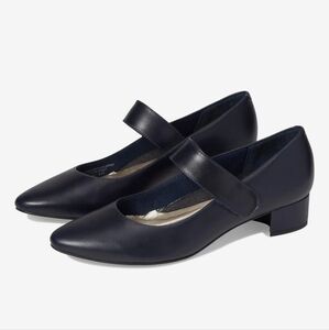 Walking Cradles Women's Navy Blue Halo Leather Comfort Mary Janes Heels  …
